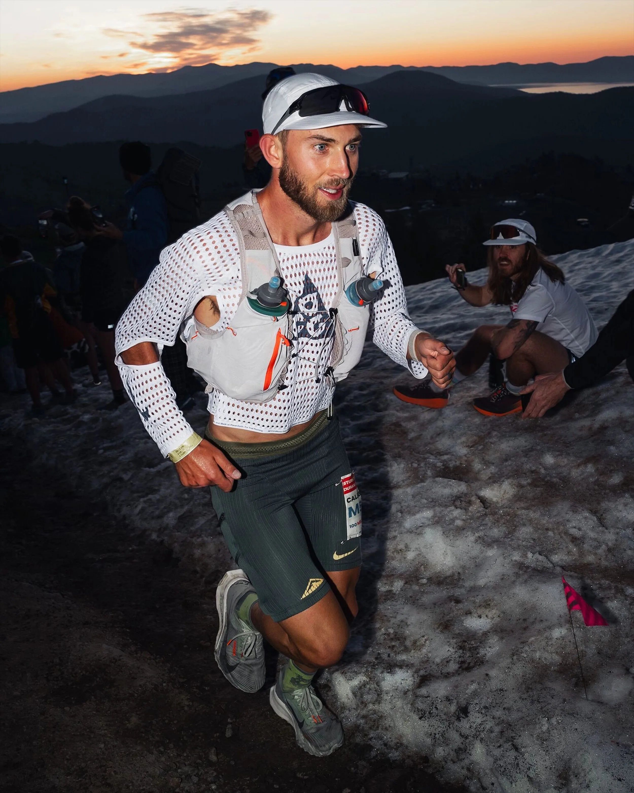 caleb olson at western states 2025 in a perforated nike acg long-sleeve top